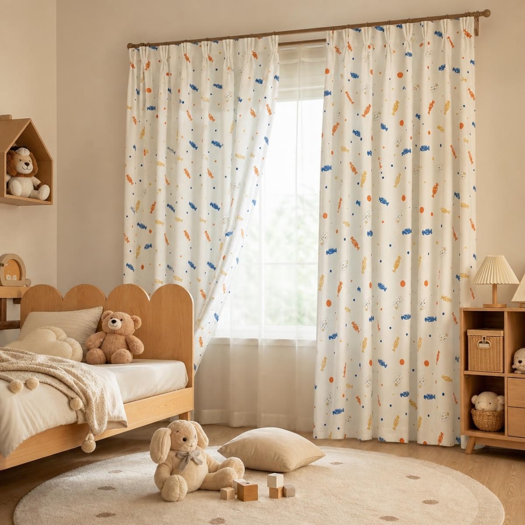 Baby Nursery Curtains - Tirai Jendela Anak Motif Permen Warna-warni