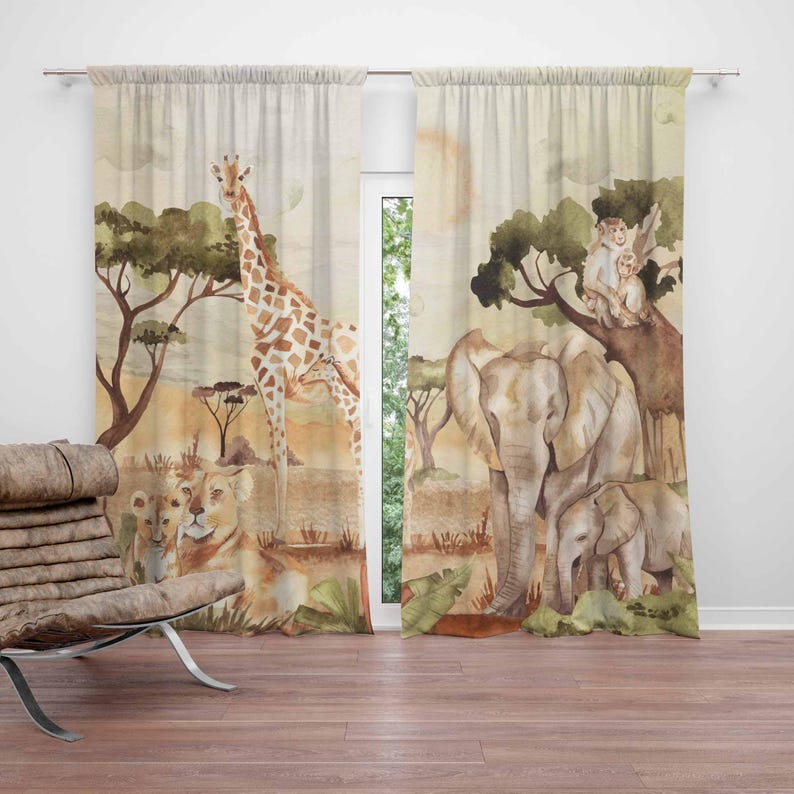 Baby Nursery Curtains - Gorden Ibu dan Bayi Motif Hewan