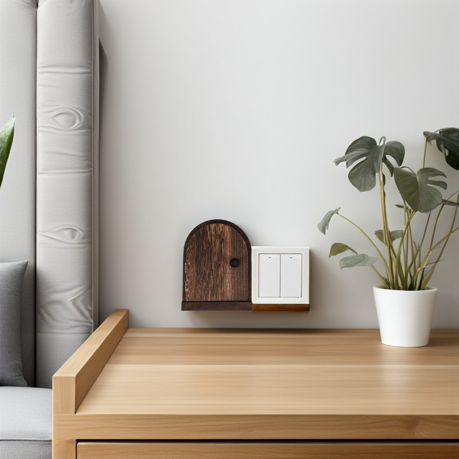 Outlet Cover Childproof - Penutup Pelindung Sakelar Kayu Solid Pelat