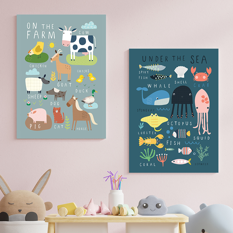 Baby Nursery Under The Sea - Gambar Dekorasi Kamar Anak Alfabet Pertanian