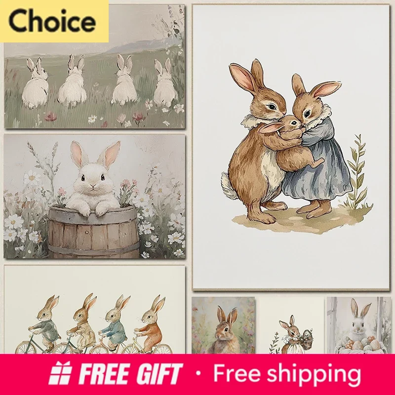 Baby Nursery Home - Poster Kamar Bayi Kelinci Lucu Berlian