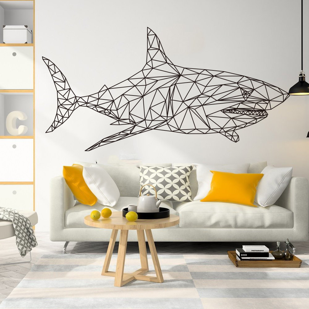 Baby Nursery Under The Sea - Geometris Hiu Ikan Paus Laut Stiker