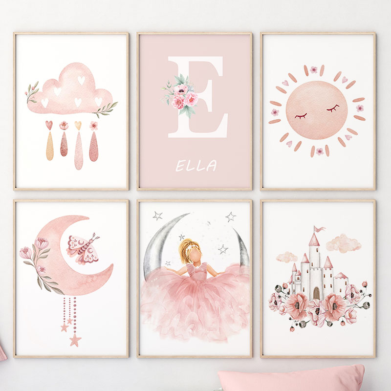 Lukisan Kanvas Pembibitan Seni - Baby Nursery Girl Room ulasan dan harga