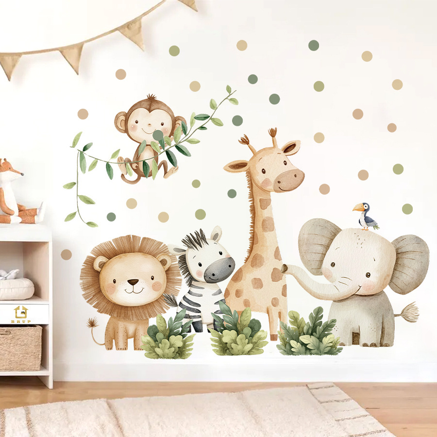 Stiker Dinding Hewan Hutan Boh - Baby Nursery Girl Room ulasan dan harga