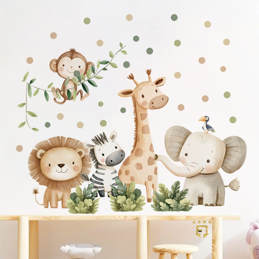 Stiker Dinding Hewan Hutan Boh - Baby Nursery Girl Room ulasan dan harga