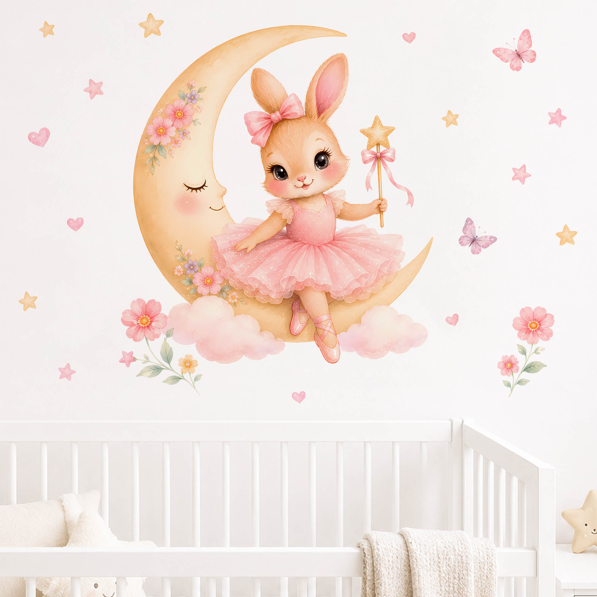 Stiker Dinding Kelinci Balerin - Baby Nursery Girl Room ulasan dan harga