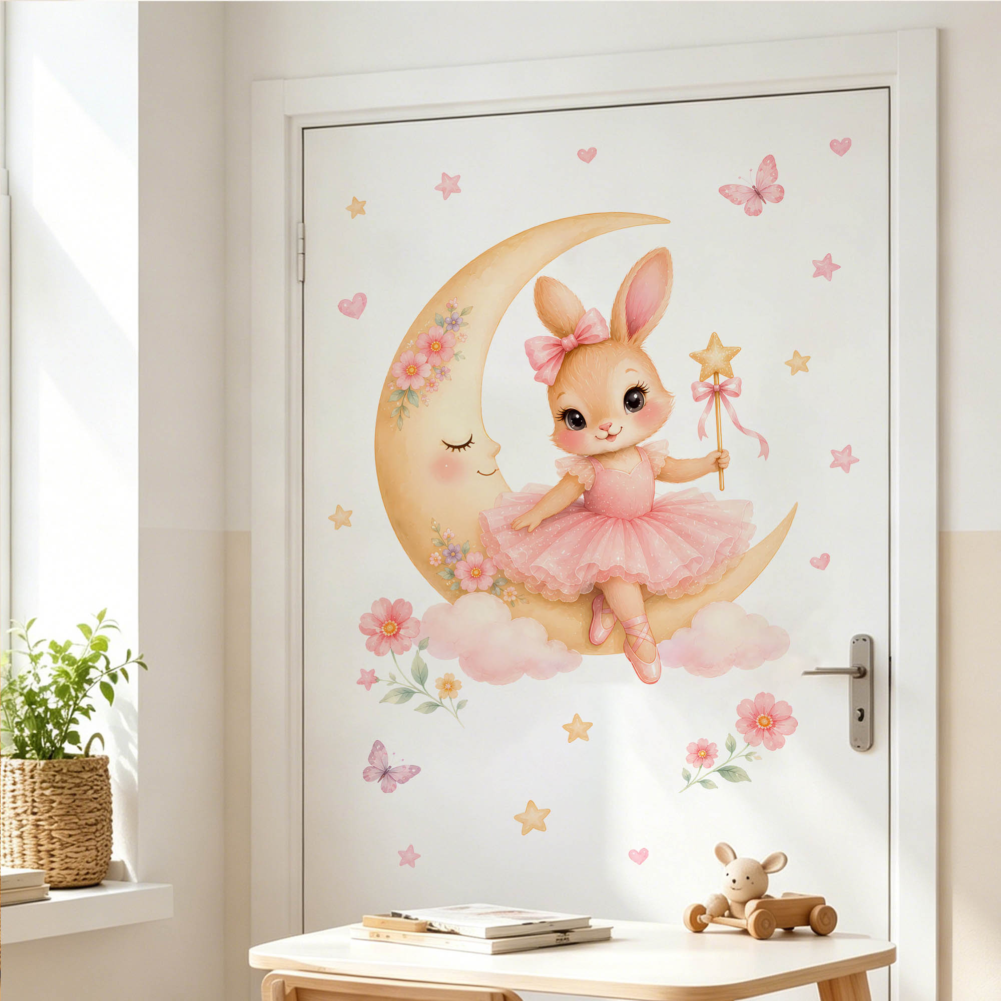 Stiker Dinding Kelinci Balerin - Baby Nursery Girl Room ulasan dan harga