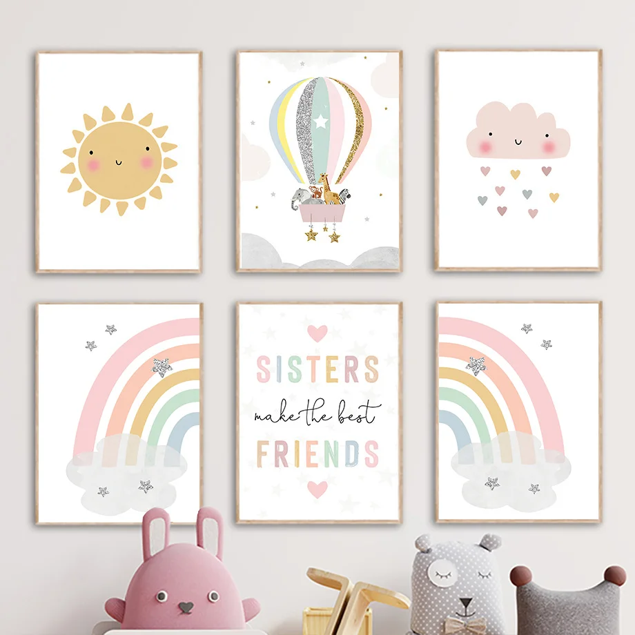 Jerapah Gajah Balon Udara Mata - Baby Nursery Girl Room ulasan dan harga