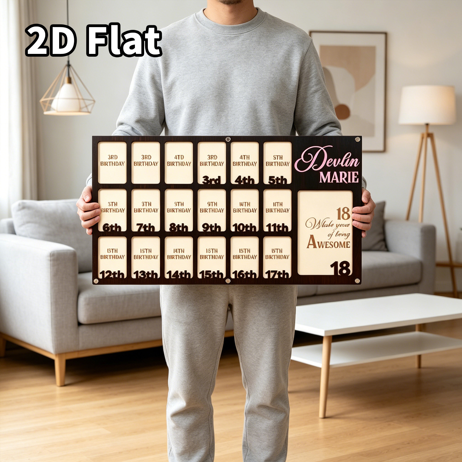 1 Buah Bingkai Foto Kayu Kusto - Baby Nursery Diy ulasan dan harga
