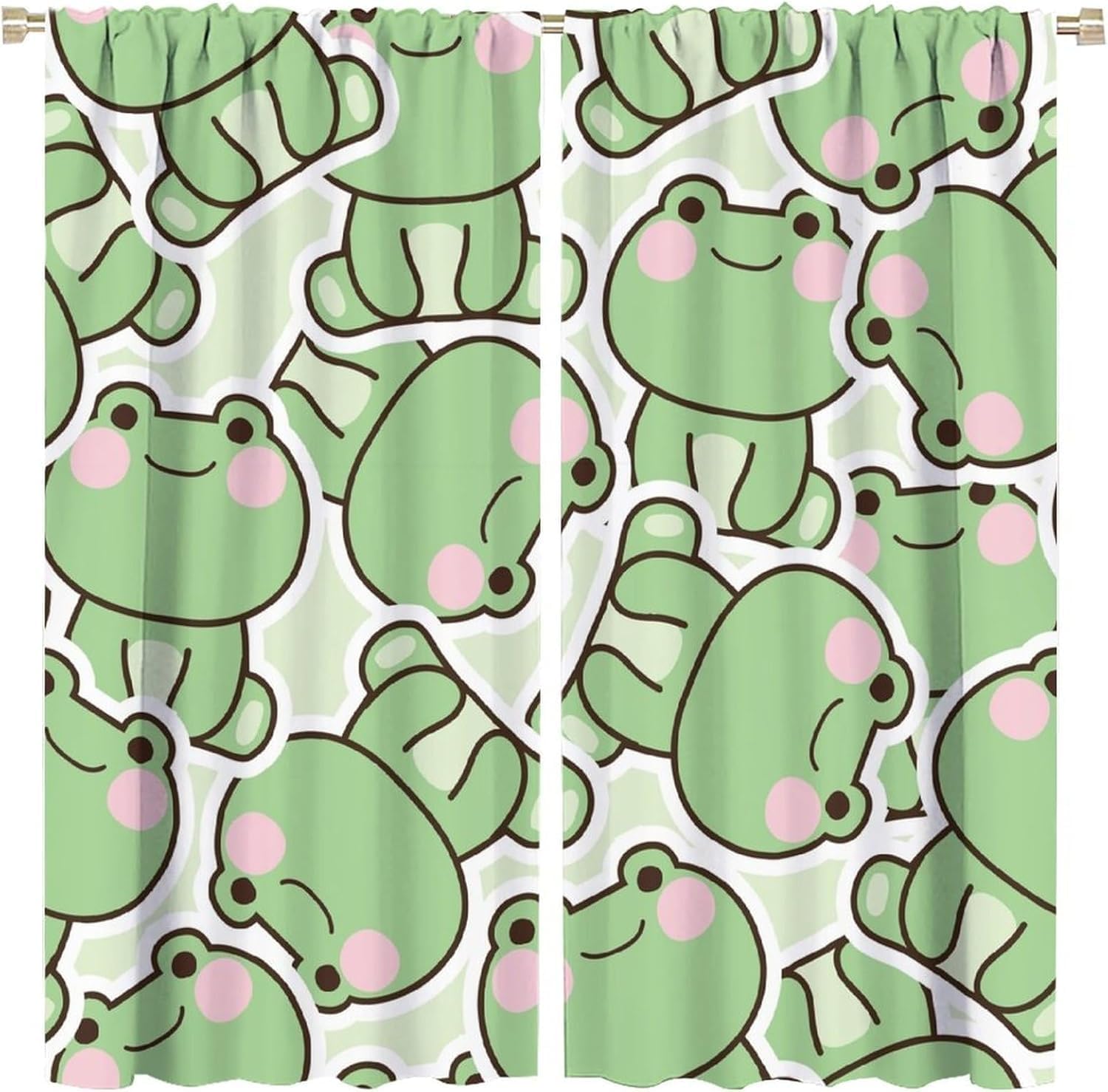 Tirai Pola Katak Hijau Lucu un - Baby Nursery Curtains ulasan dan harga