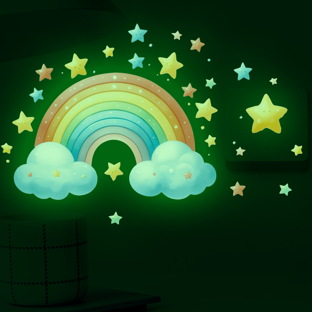 Stiker Dinding Pelangi Kartun  - Baby Nursery Diy ulasan dan harga