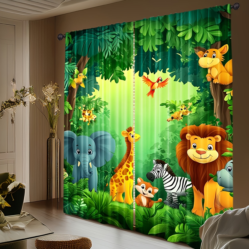 2 Buah Tirai Hewan Kartun Tira - Baby Nursery Curtains ulasan dan harga