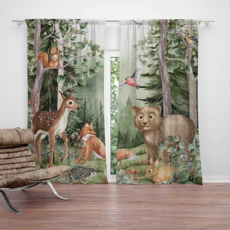 Gorden Hewan Hutan untuk Kamar - Baby Nursery Curtains ulasan dan harga