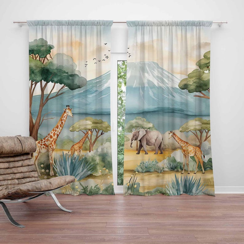 Tirai Anak-anak Motif Hewan Sa - Baby Nursery Curtains ulasan dan harga
