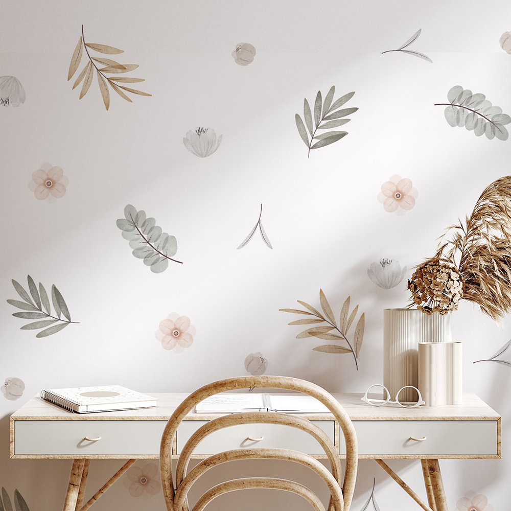 Boho daun botani DIY stiker di - Baby Nursery Diy ulasan dan harga