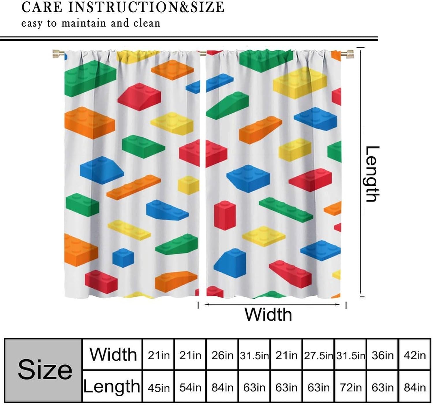 Tirai Blok Bangunan Anak-anak, - Baby Nursery Curtains ulasan dan harga