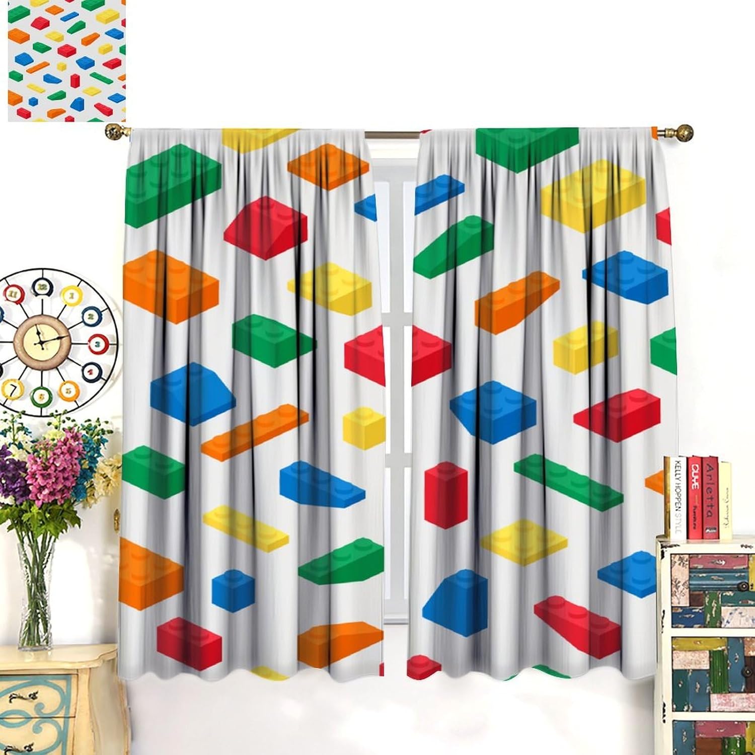 Tirai Blok Bangunan Anak-anak, - Baby Nursery Curtains ulasan dan harga